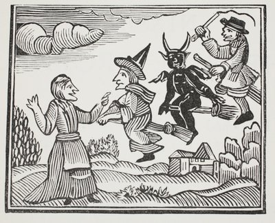 La historia de Madre Shipton, ilustración de Chap-books del Siglo XVIII de John Ashton, pub. 1882 de English School