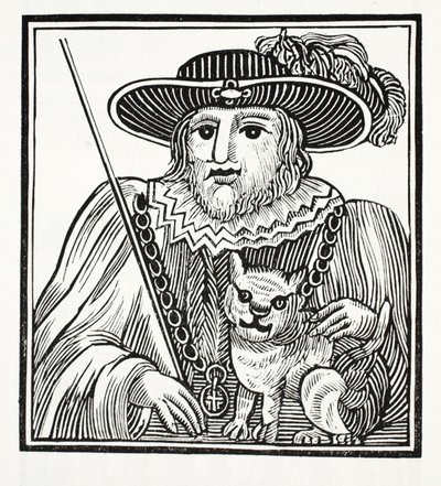 La historia de Sir Richard Whittington, tres veces alcalde de Londres, ilustración de Chap-books del siglo XVIII de John Ashton, pub. 1882 de English School