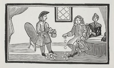 La historia del mendigo ciego de Bethnal Green, ilustración de Chap-books del siglo XVIII de John Ashton, pub. 1882 de English School
