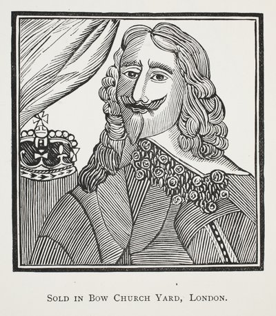 La historia del mártir real, el rey Carlos I, ilustración de Chap-books del siglo XVIII de John Ashton, pub. 1882 de English School
