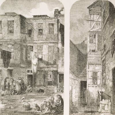 Las casas de los pobres de Londres, de "The Builder Magazine". de English School