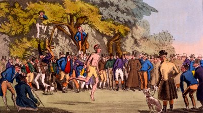 La Competencia de Saltos en Clapham Common, de Anecdotas Deportivas de Egan, publicado 1827 de English School