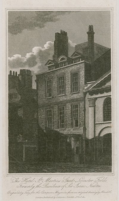 El Hotel, St Martins Street, Leicester Square, Londres; anteriormente la residencia de Sir Isaac Newton de English School