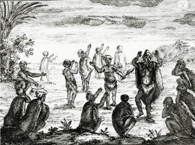 Los hotentotes adoran la luna, ilustración de 