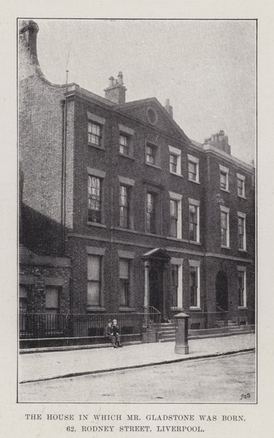 La Casa en la que nació el Sr. Gladstone, 62, Rodney Street, Liverpool de English School