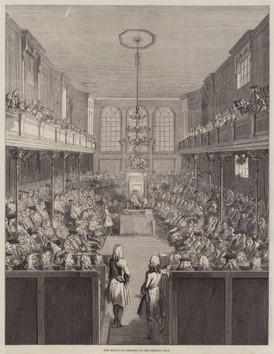 La Cámara de los Comunes en la sesión 1741-2 de English School