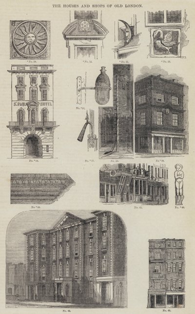 Las casas y tiendas del viejo Londres de English School