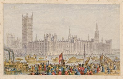 Las Casas del Parlamento, Palacio de Westminster, Londres de English School