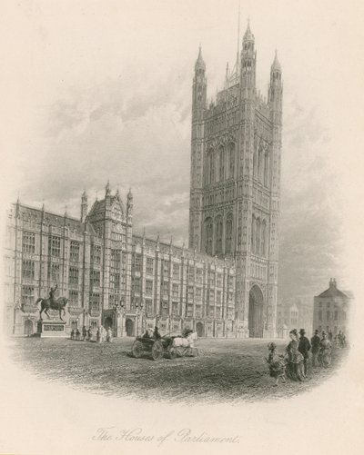 Las Casas del Parlamento, Westminster, Londres de English School