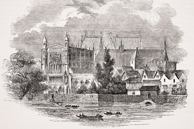 Las Casas del Parlamento desde el río en la época de John Hampden, de 