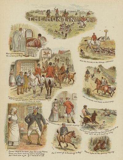 El Día de la Caza (cromolitografía) de English School