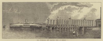 El Muelle de Elevación Hidráulica en Bombay (grabado) de English School