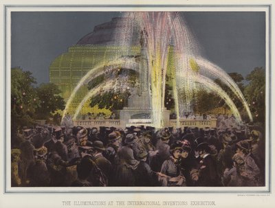 Las iluminaciones de la Exposición Internacional de Inventos (litografía en color) de English School