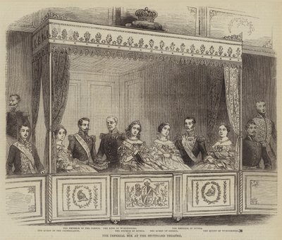 La caja imperial en el Teatro de Stuttgard (grabado) de English School