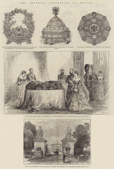 La coronación imperial en Moscú (grabado) de English School
