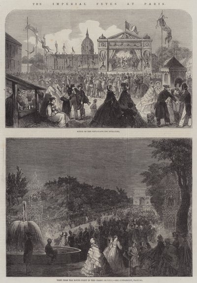 Las fiestas imperiales en París (grabado) de English School