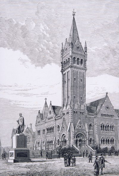 La Iglesia Independiente, Collins Street, Melbourne, Australia, de Imágenes Australianas, pub. por The Religious Tract Society, 1886 de English School