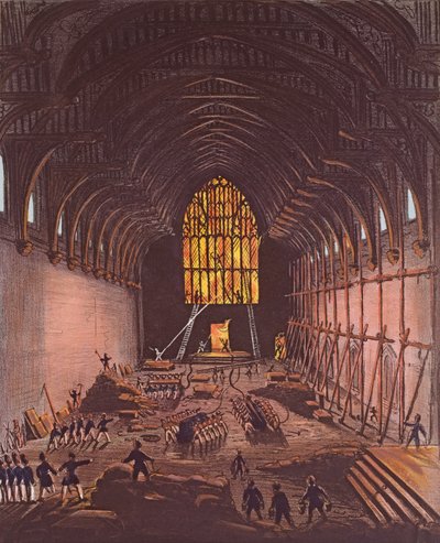 El interior del Westminster Hall, 1834 de English School
