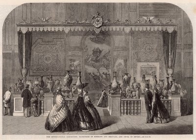 La Exposición Internacional; Tapices de Gobelinos y Beauvais y porcelana de Sèvres de English School