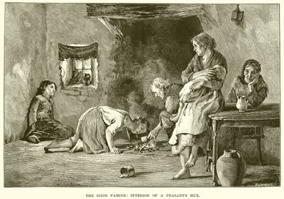 La familia irlandesa: interior de una cabaña campesina de English School