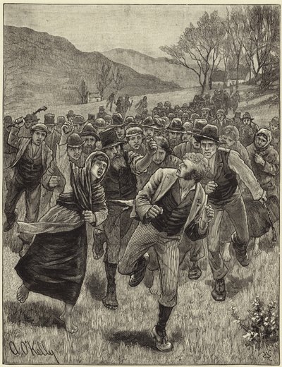 La agitación de la Liga de la Tierra Irlandesa de English School