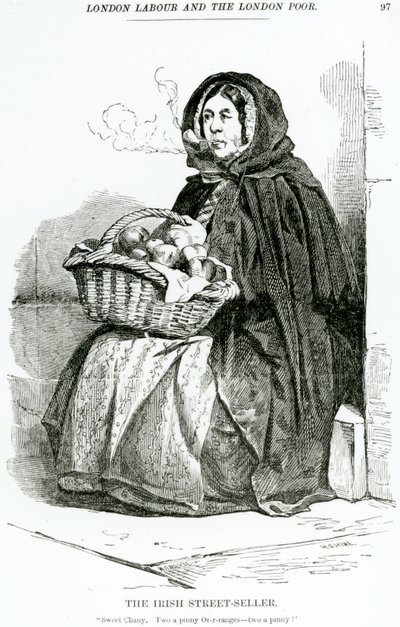 El vendedor callejero irlandés, c.1840 de English School
