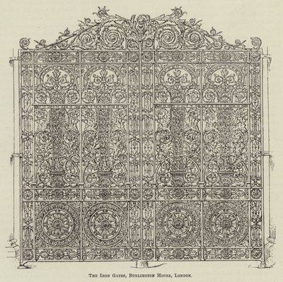 Las puertas de hierro, Burlington House, Londres (grabado) de English School
