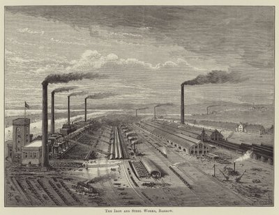 The Iron and Steel Works, Barrow (grabado) de English School