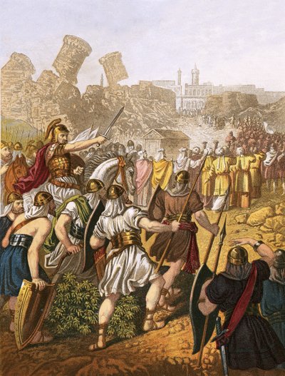 Los israelitas rodeando las murallas de Jericó de English School