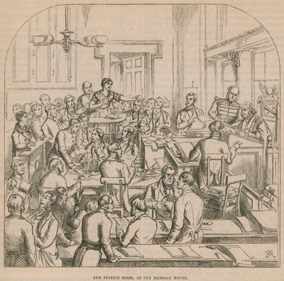 La sala de justicia en la Mansion House de English School