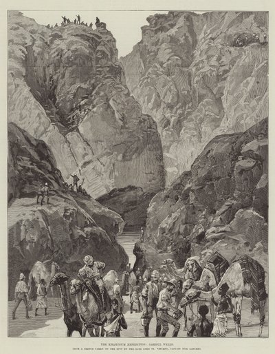 La Expedición de Jartum, Pozos de Gakdul (grabado) de English School