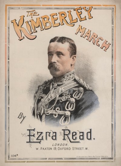 La Marcha de Kimberley, portada de partitura con un retrato del General John French de English School
