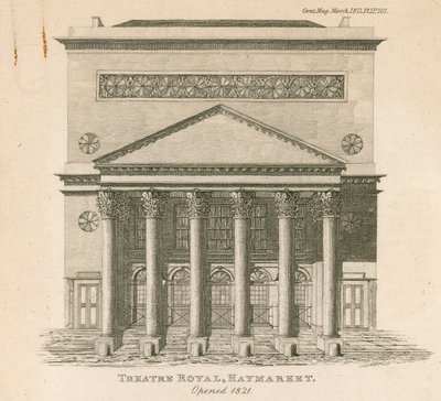 El Teatro del Rey, Haymarket, Londres, inaugurado en 1821 de English School