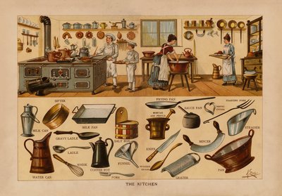 La cocina (litografía en color) de English School
