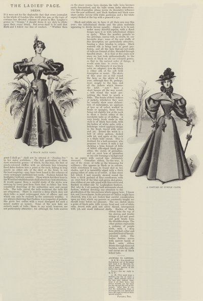 La página de las damas, vestido de English School