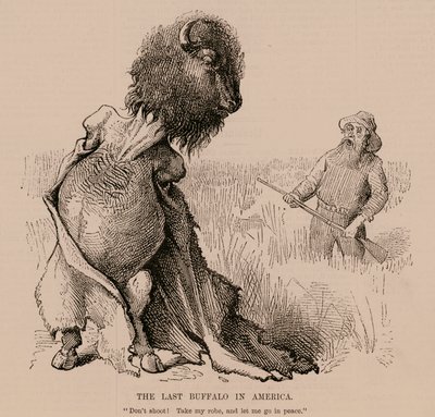 El último búfalo de América (grabado) de English School