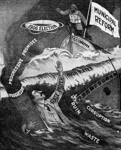 La última esperanza, un cartel del Partido de Reforma Municipal, publicado en The Graphic, 27 de octubre de 1906 de English School