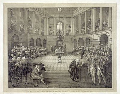 El Último Parlamento de Irlanda elegido A.D. 1790, pub. 1874 de English School
