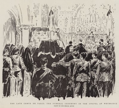 El difunto Conde de París, la ceremonia fúnebre en la capilla de Weybridge de English School
