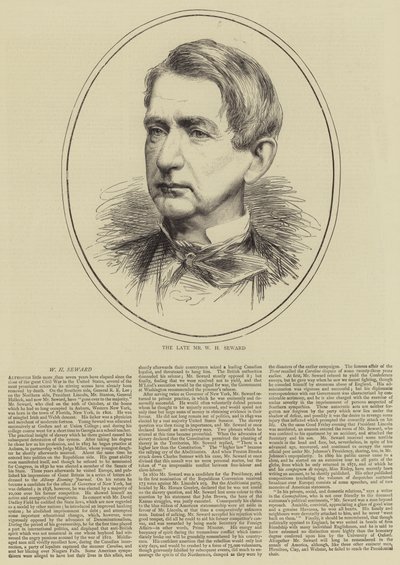 El difunto Sr. W H Seward (grabado) de English School