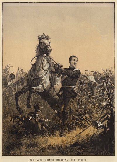 El Ataque del difunto Príncipe Imperial (grabado) de English School