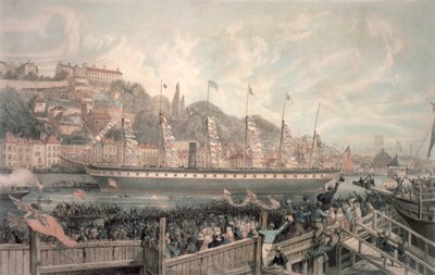 El lanzamiento del barco de vapor 