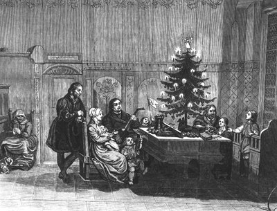 La Leyenda de las Primeras Velas del Árbol de Navidad, mediados del siglo XVIII de English School