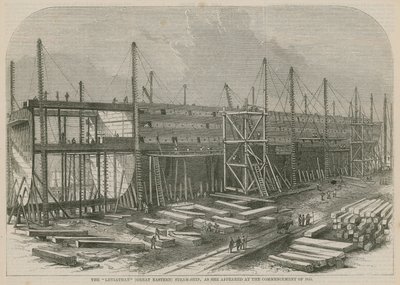 El barco de vapor Leviathan (Gran Eastern), como apareció a comienzos de 1855 de English School
