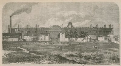El Leviatán (Great Eastern) barco de vapor, dibujado desde la Isla de los Perros, octubre de 1857 de English School