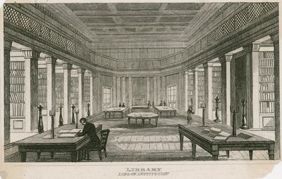 La Biblioteca de la Institución de Londres, Finsbury Circus, Londres de English School