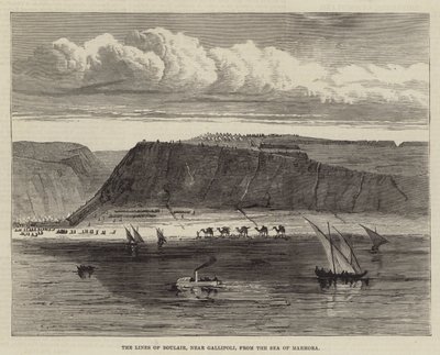 Las líneas de Boulair, cerca de Gallipoli, desde el mar de Mármara de English School