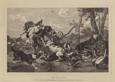 La Caza del León (grabado) de English School