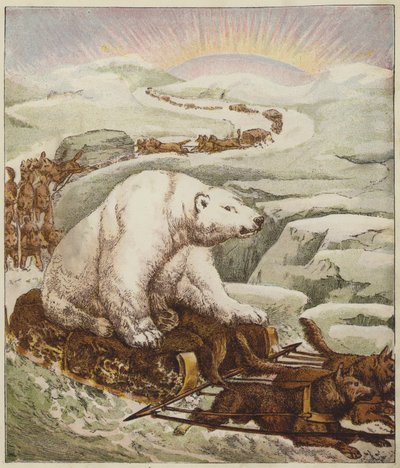 La recepción del León (litografía en color) de English School