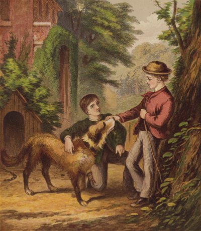 The Little Dog Trusty (litografía en color) de English School